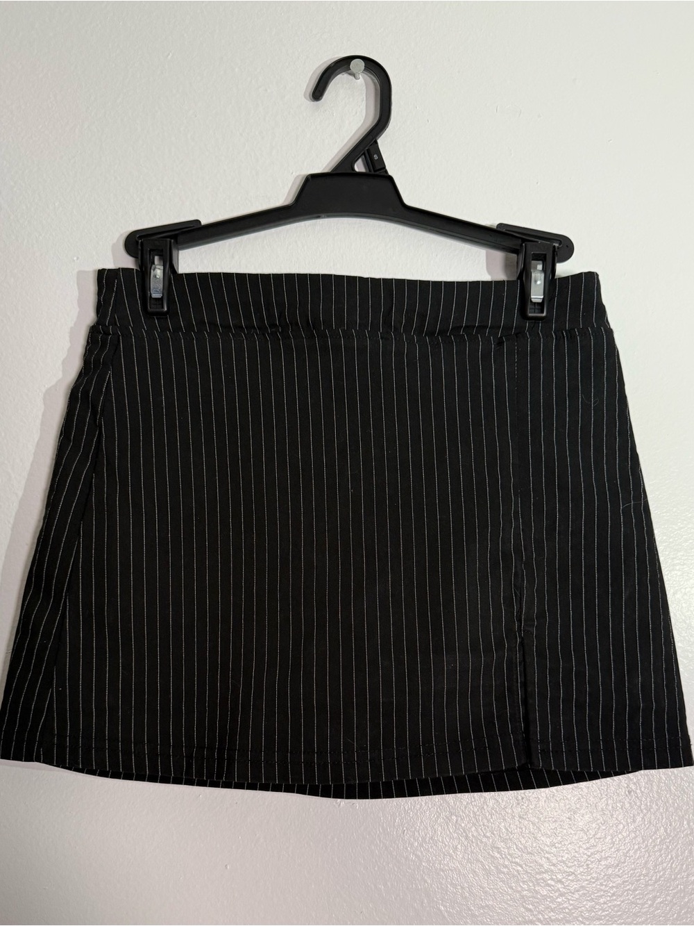 Black Pinstripe Mini Skort
